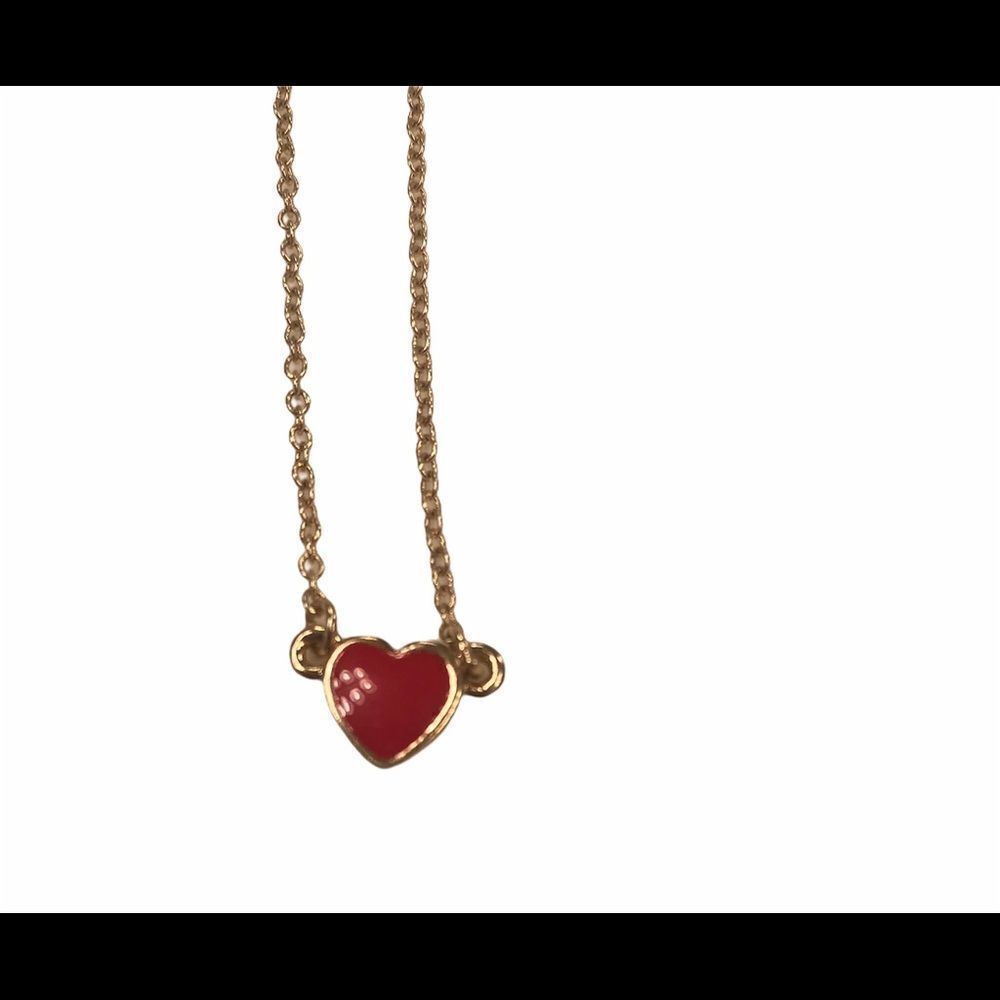 Kate Spade Red Enamel Heart Necklace - Picture 3 of 4